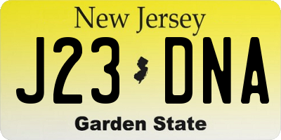 NJ license plate J23DNA