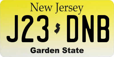 NJ license plate J23DNB