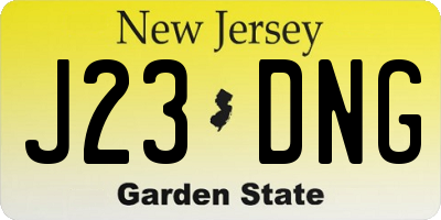 NJ license plate J23DNG