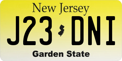 NJ license plate J23DNI