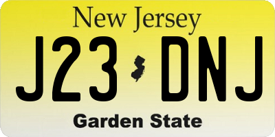 NJ license plate J23DNJ