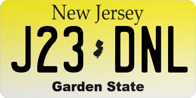 NJ license plate J23DNL