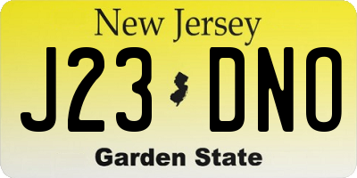 NJ license plate J23DNO