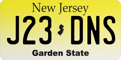 NJ license plate J23DNS