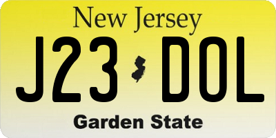 NJ license plate J23DOL