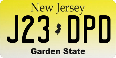 NJ license plate J23DPD
