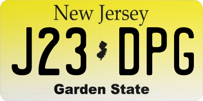 NJ license plate J23DPG