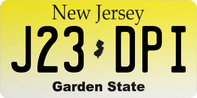 NJ license plate J23DPI