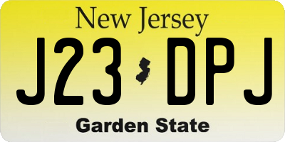 NJ license plate J23DPJ