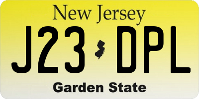 NJ license plate J23DPL