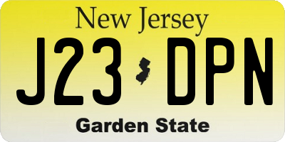 NJ license plate J23DPN