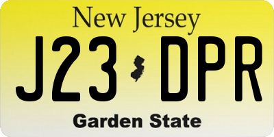 NJ license plate J23DPR