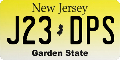 NJ license plate J23DPS
