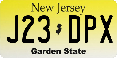 NJ license plate J23DPX