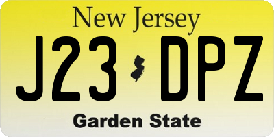 NJ license plate J23DPZ