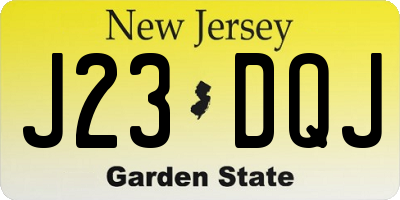 NJ license plate J23DQJ