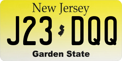 NJ license plate J23DQQ