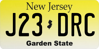 NJ license plate J23DRC