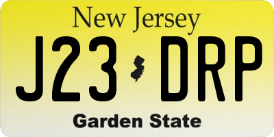 NJ license plate J23DRP