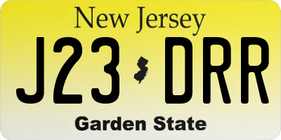 NJ license plate J23DRR