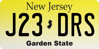 NJ license plate J23DRS