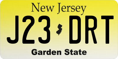 NJ license plate J23DRT