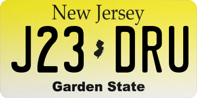 NJ license plate J23DRU
