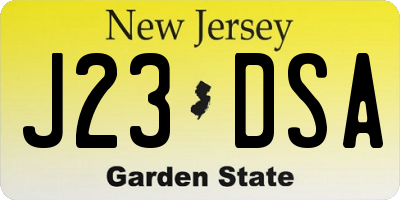 NJ license plate J23DSA