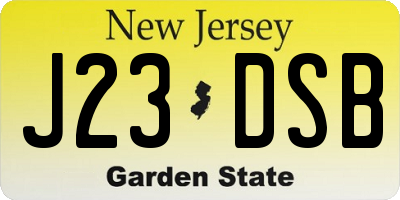NJ license plate J23DSB