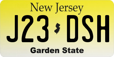 NJ license plate J23DSH