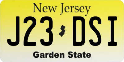 NJ license plate J23DSI