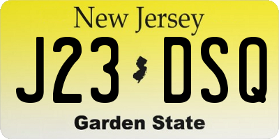 NJ license plate J23DSQ