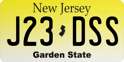 NJ license plate J23DSS