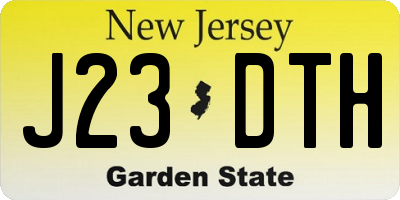 NJ license plate J23DTH
