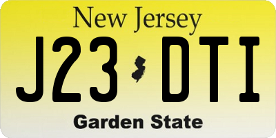 NJ license plate J23DTI