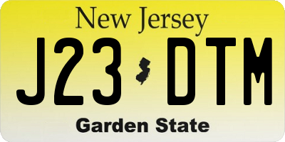 NJ license plate J23DTM