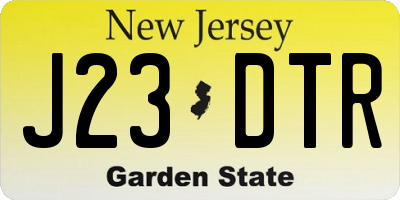 NJ license plate J23DTR