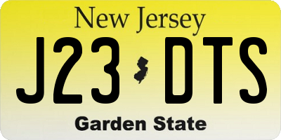 NJ license plate J23DTS