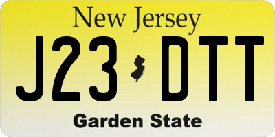 NJ license plate J23DTT
