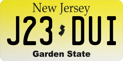 NJ license plate J23DUI