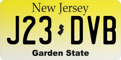 NJ license plate J23DVB