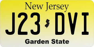 NJ license plate J23DVI