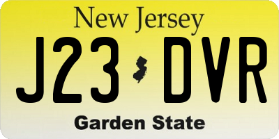 NJ license plate J23DVR