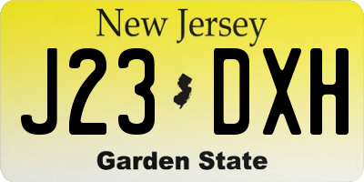 NJ license plate J23DXH