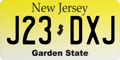 NJ license plate J23DXJ