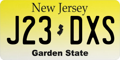 NJ license plate J23DXS