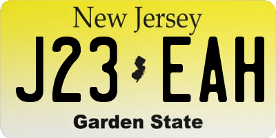 NJ license plate J23EAH