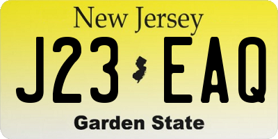 NJ license plate J23EAQ
