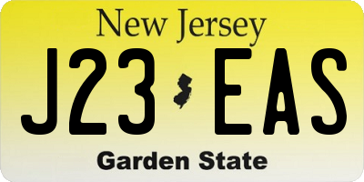NJ license plate J23EAS