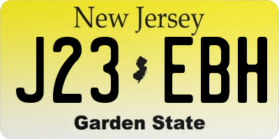 NJ license plate J23EBH